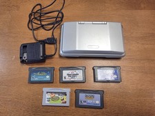 Nintendo DS Original Silver Console Tested charger and games. (aladdin)