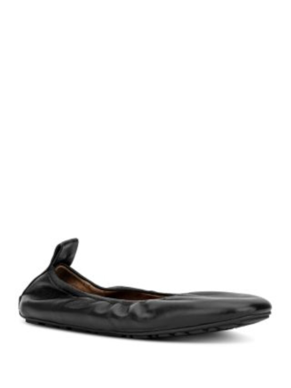 AQUATALIA Womens Black Pull Tab Quortney Square Toe Leather Ballet Flats 7 M
