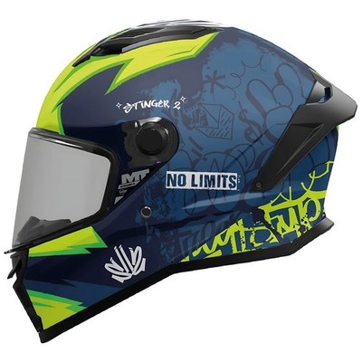 MT Stinger 2 Tagger C3 Matt Blue Fluo Integralhelm Motorrad Motorradhelm