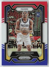 2023-24 Panini Prizm #292 Oscar Tshiebwe Prizms Red White and Blue
