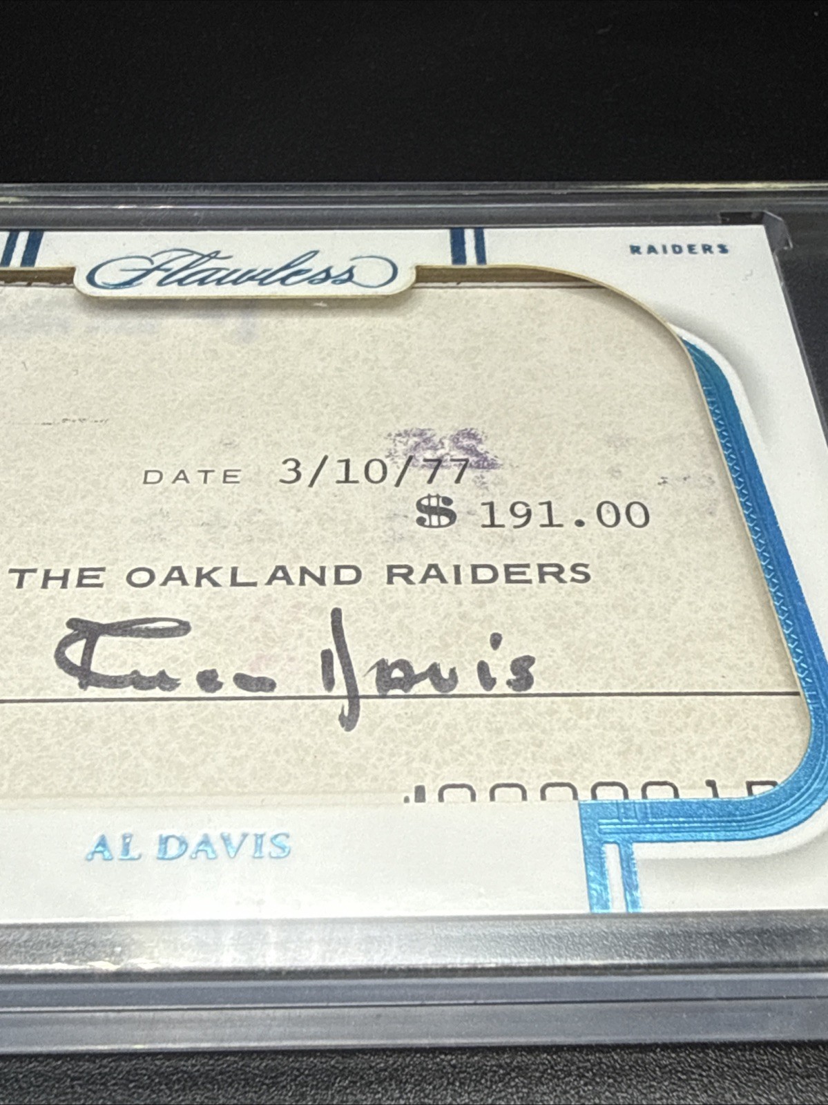 2023 Panini Flawless AL DAVIS cut Auto Platinum 1/1 Oakland Raiders #FC-ADS CUL view 7