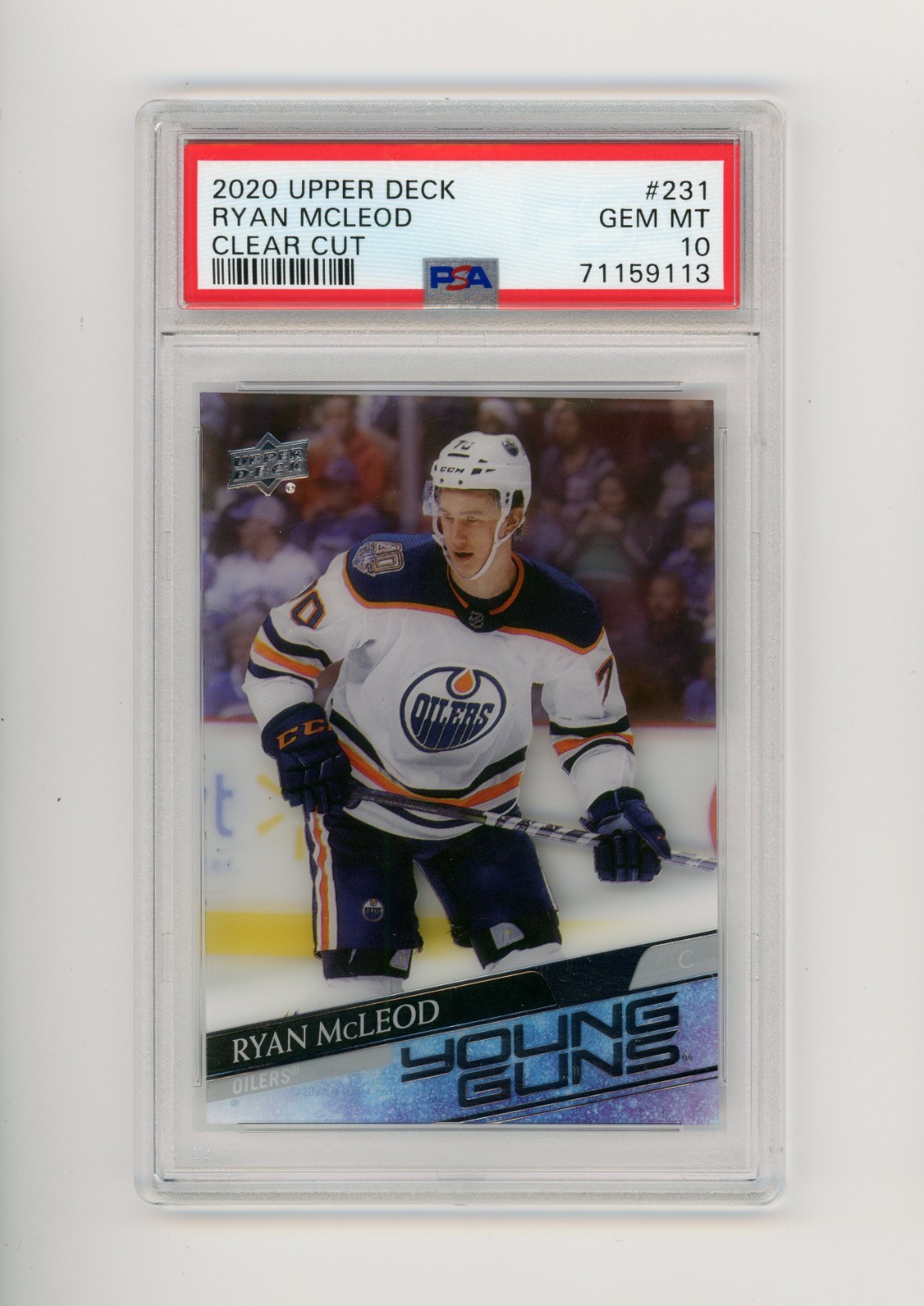 2020-21 Upper Deck Ryan McLeod #231 Young Guns Clear Cut PSA 10 GEM Buffalo