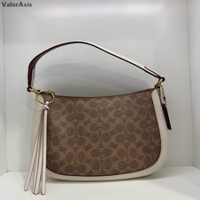 COACH Signature Canvas Sutton 28 Handbag Shoulder Crossbody Women