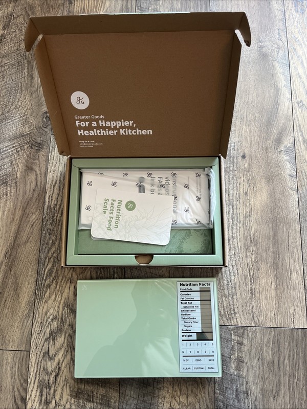 Greater Goods Nutrition Scale (Non-Connected) – Sage Green – Food Grade Glass –