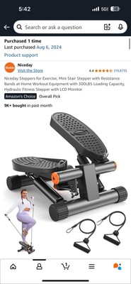 Niceday Steppers For Exercise, Stair Stepper With Resistance Bands, Mini Stepper