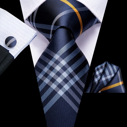 Classic Mens Tie Paisley Floral Striped Necktie Hankie Cufflinks Set Wedding USA - Picture 102 of 250