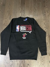 Miami Heat NBA Con Black Crew Sweatshirt Logoman NWT Basketball (SELECT SIZE)