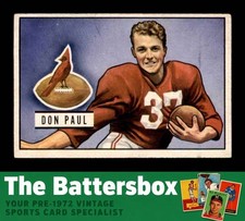 1951 Bowman #30 Don Paul DB RC EX/EX+ X3795529
