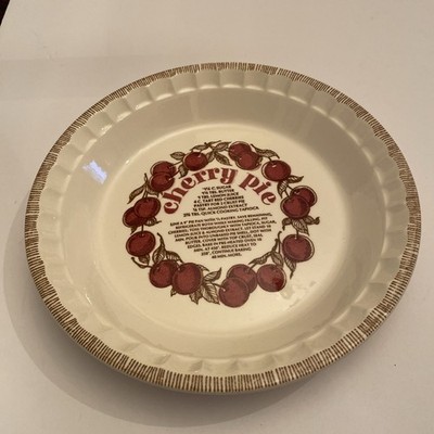 Vintage Royal China by Jeanette USA  Cherry Pie Recipe 11'' Pie Plate