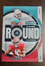 2024 Panini Contenders Round Numbers Jaylen Wright, Isaac Guerendo Blue /199 (RC
