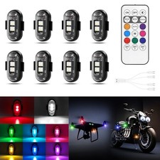 Wireless LED Lights for Car 8PCS with Remote Control, Wireless LED 8pcs Black