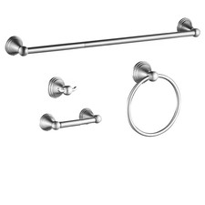 4 -Piece Bath Hardware Set with Included Mounting Hardware in Brushed Nickel