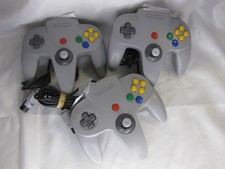 Lot of 3 N64 Nintendo 64 OEM controller FOR PARTS OR REPAIR AS-IS
