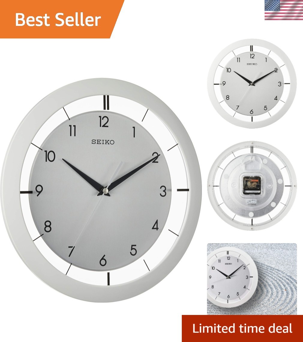 Sleek 11" White Dial Metal Wall Clock - Quiet & Contemporary Style