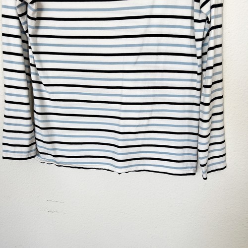 Boden Size US 8 Breton Striped Blue White Relaxed Fit Long Sleeve Cotton T-Shirt - Picture 8 of 11