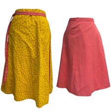 Vintage REVERSIBLE Wrap Skirt One Size Fits Most S-L