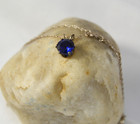 Signed T.G. Blue Sapphire Stone Sterling Silver Pendant and Sterling Chain — photo 1