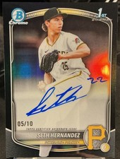 2025 Bowman Draft Seth Hernandez 1st Chrome Auto CPA-SH Black Refractor /10