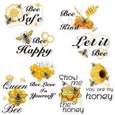 8 Sheets Bee Wall Decals Honey Window Clings Self-Adhesive Sunflower Wall Sti...