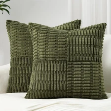 Topfinel Pack of 2 Decorative Throw Pillow 18 x 18 (Pack 2), Darkgreen 
