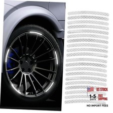 20PCS Reflective Car Wheel Decorative Stripe Stickers, Striped, White