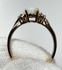 Vintage 10k Yellow Gold Teardrop Opal Pink Diamond Stone Ring 2g Approx Size 8 — photo 2