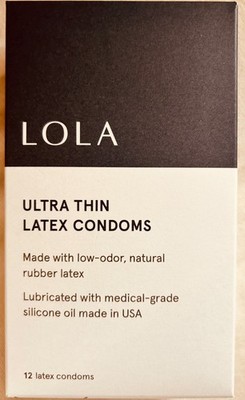1 dozen (12) LOLA Ultra Thin Latex Condoms sealed box MADE IN USA expires 1/2030