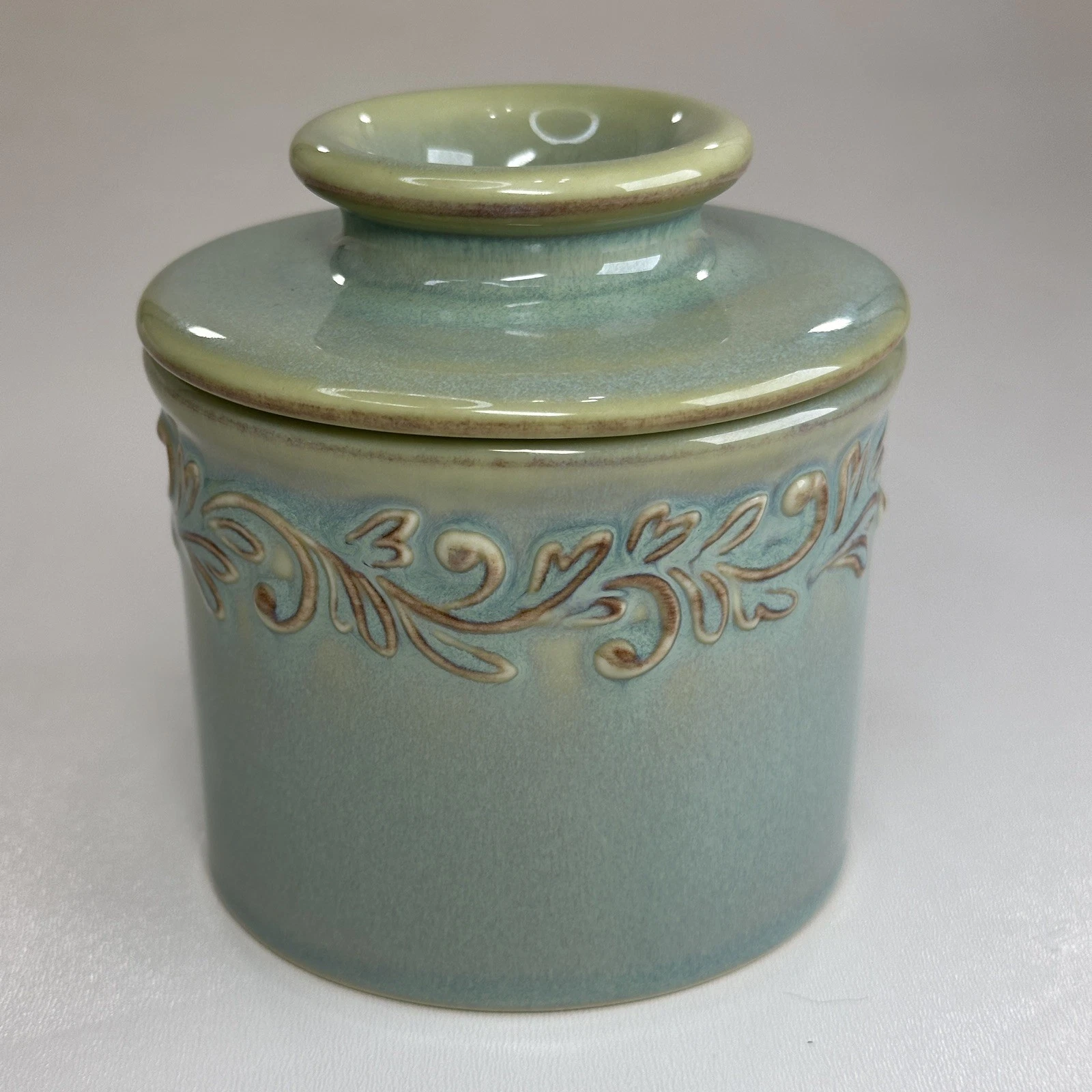 Butter Bell Crock by L. TREMAIN 2017 French Ceramic Sea Spray Green