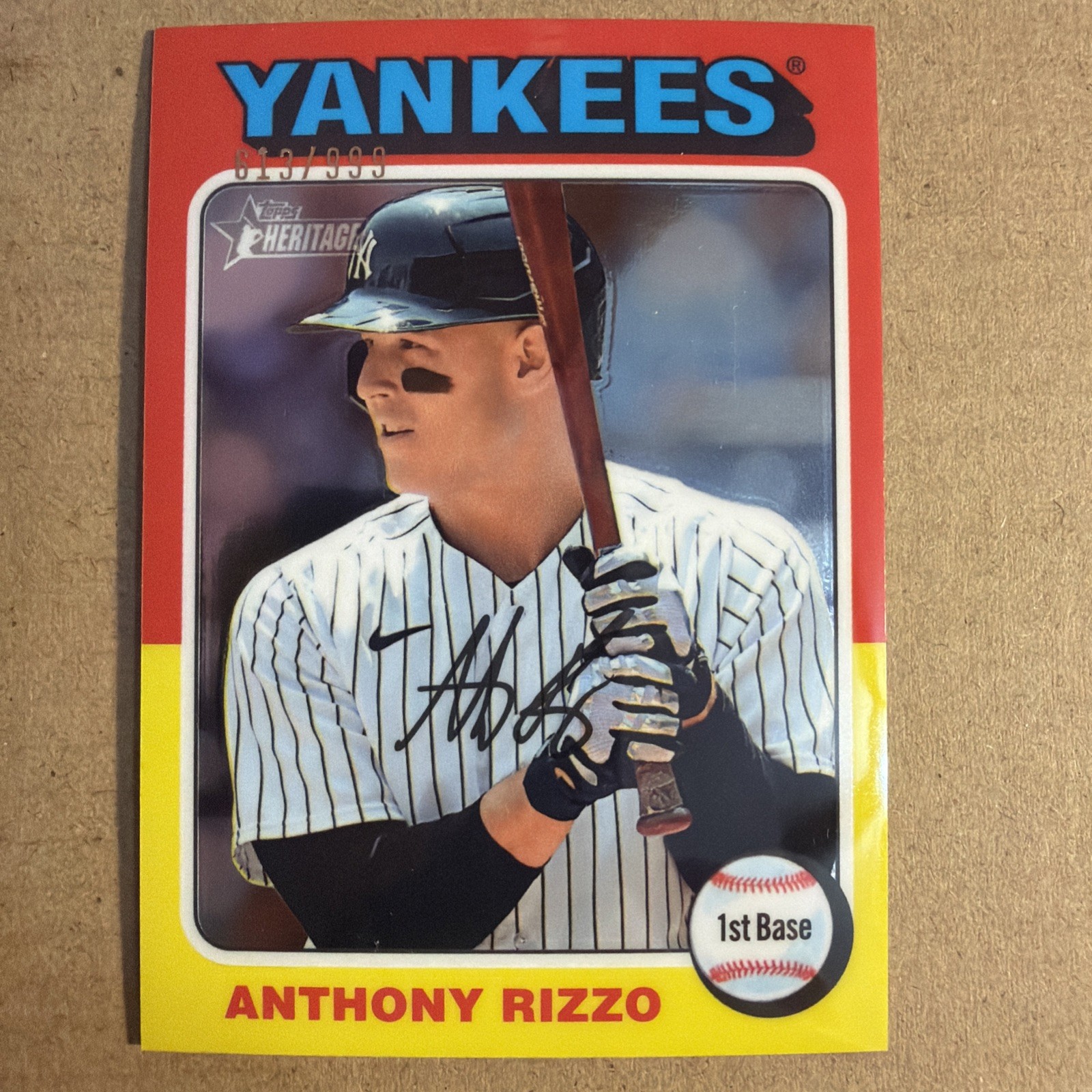 2024 Topps Heritage Anthony Rizzo Chrome #/999 #367 - New York Yankees