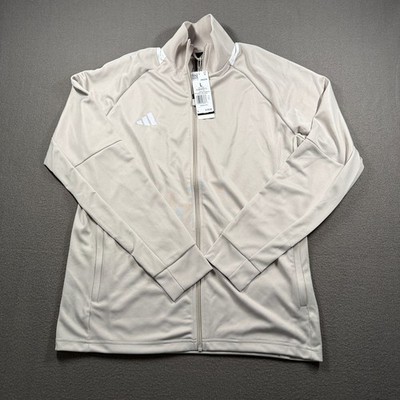 Adidas Sereno Track Jacket Mens Large Wonder Alumina Beige Full Zip JW0209