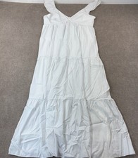SHEIN Women’s White Sleeveless Tiered Maxi Summer Dress Size Small