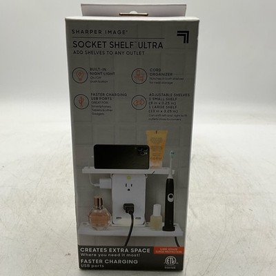 Sharper Image Socket Shelf Ultra Outlet Shelf Surge Protector USB Charging New