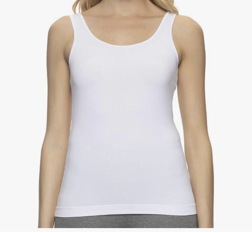 Felina Reversible Cotton Womens Tank Top | 4-Pack black, White And Grey, Size L - Image 3 of 4