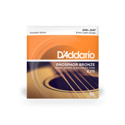 D'Addario EJ10 10-47 Extra Light, Phosphor Bronze Acoustic Guitar Strings