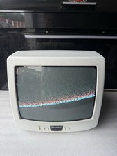 Sharp 13 CRT Color TV Model 13F-M150 Working Yellowed Gaming - No Remote