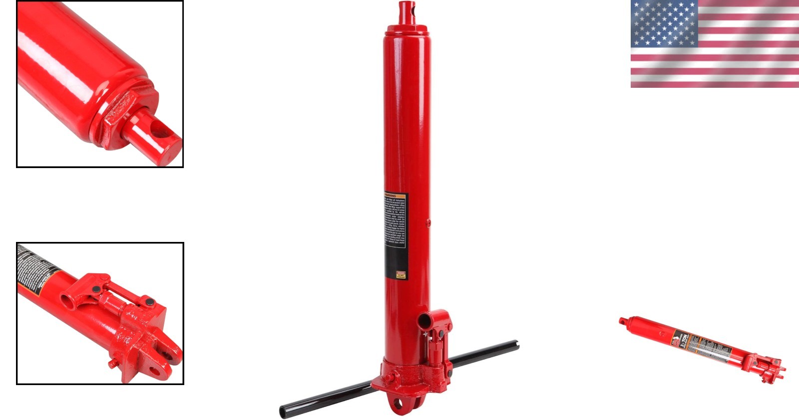 8 Ton Hydraulic Long Ram Jack - Double Piston Pump