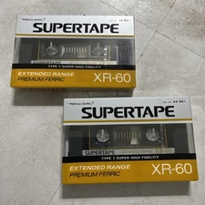 (2) Vtg Realistic XR-60 SUPERTAPE Extended Range Cassette NOS New Sealed 44-921