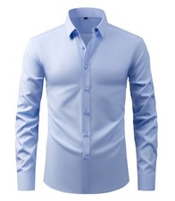 Men's Shirts Casual Slim Fit Smart Business Shirt Long Sleeve for Men Adult