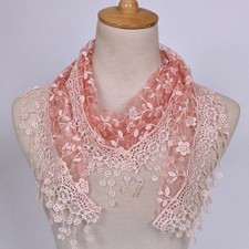 2025 New Floral Lace Triangle Scarf Tassel Shawl Female Classic Casual Transpare