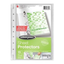 Top-Loading Mini Sheet Protectors, 5.5 x 8.5 Inches, Clear, 15 Pack (W21516)