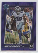 2021 Panini Donruss Optic Rated Rookie Purple Shock Prizm Nahshon Wright b2j