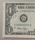 2003 Low 3 Digit Serial Number & Uncentered  Green Stamp &Uncentered $1 Bill Cut — photo 2