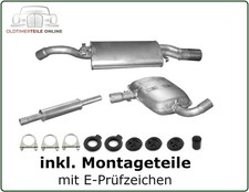 Auspuff Set für VW Corrado 53I 1.8 16V 136PS VSD + Mitteltopf + Endschalldämpfer