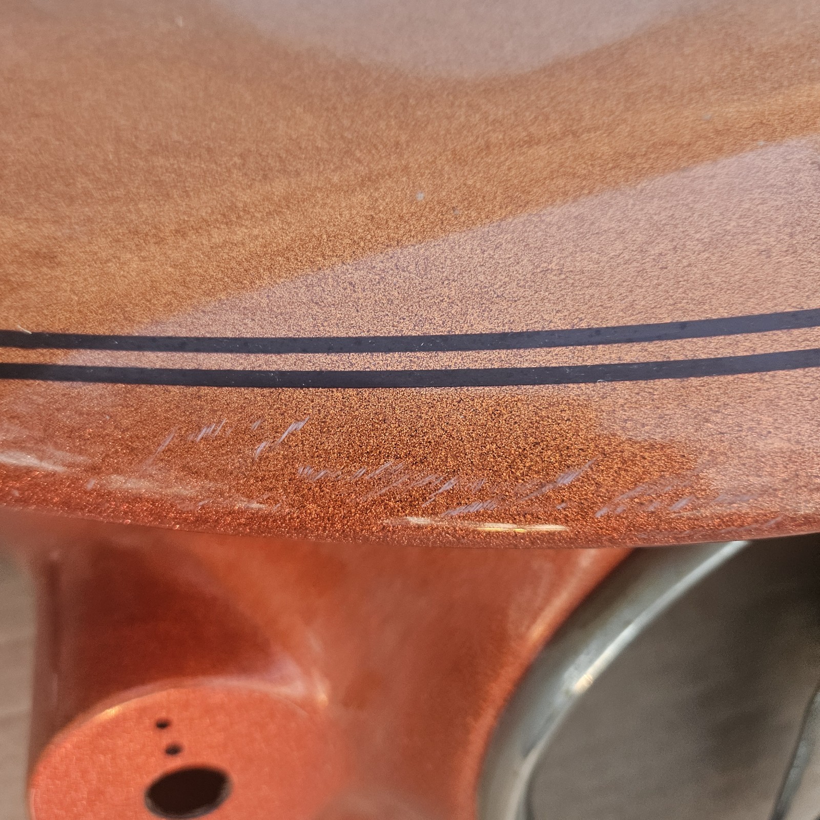 Vtg Motorcycle Fairing Flake Sunrise Orange Windshield Honda CB750           