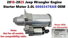 2018-2025 Jeep Wrangler Engine Starter Motor 2.0l L4 68663478ab
