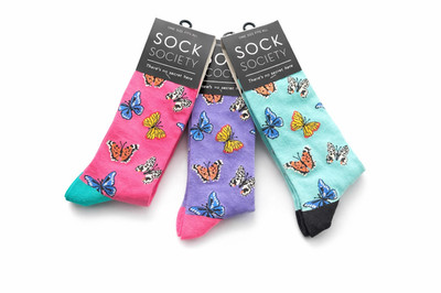SOCK SOCIETY Neuheit Schmetterlingsmotiv Söckchen Unisex Einheitsgröße