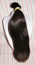 HUMAN HAIR HAIRCUT 14.5 INCH 3.5oz LONG CHOCOLATE BROWN PONYTAIL REBORN DOLL H74