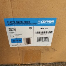 QTY 100 20 cu in PVC Single Gang Plastic Electrical Switch/Outlet Box Centaur
