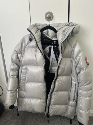 Canada Goose Cypress Hooded Down Puffer Jacket Full Zip Silver Women s S 2239L