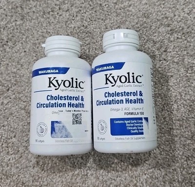 X2 Lot- Kyolic Cholesterol & Circulation Health Formula 150 90 Sgels Each -2Pack